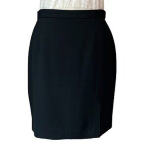 VINTAGE Gianni Black Front Slit Skirt - Petite